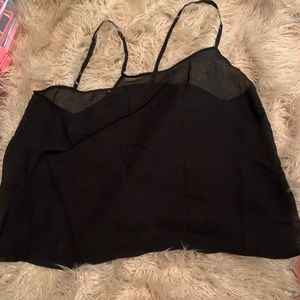 Black sheer mesh tank top plus size 3xl vintage
